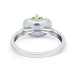 Art Deco Wedding Bridal Ring Round Simulated Cubic Zirconia 925 Sterling Silver