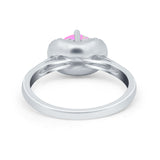 Art Deco Wedding Bridal Ring Round Simulated Cubic Zirconia 925 Sterling Silver