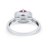 Art Deco Wedding Bridal Ring Round Simulated Cubic Zirconia 925 Sterling Silver