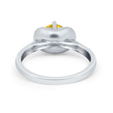 Art Deco Wedding Bridal Ring Round Simulated Cubic Zirconia 925 Sterling Silver