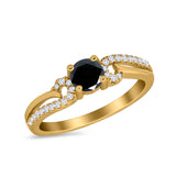 Engagement Bridal Ring Round Simulated Cubic Zirconia 925 Sterling Silver