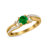 Engagement Bridal Ring Round Simulated Cubic Zirconia 925 Sterling Silver