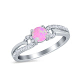 Engagement Bridal Ring Round Simulated Cubic Zirconia 925 Sterling Silver