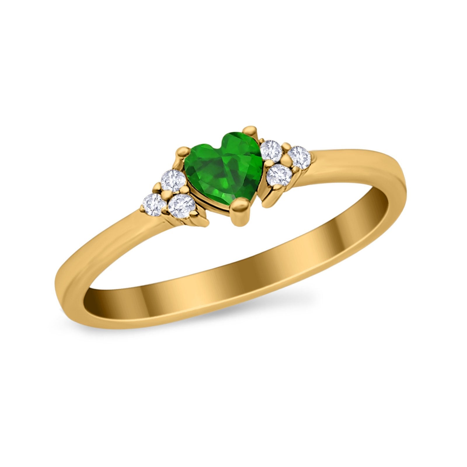 Engagement Heart Promise Ring Round Simulated Cubic Zirconia 925 Sterling Silver