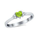 Engagement Heart Promise Ring Round Simulated Cubic Zirconia 925 Sterling Silver