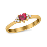 Engagement Heart Promise Ring Round Simulated Cubic Zirconia 925 Sterling Silver