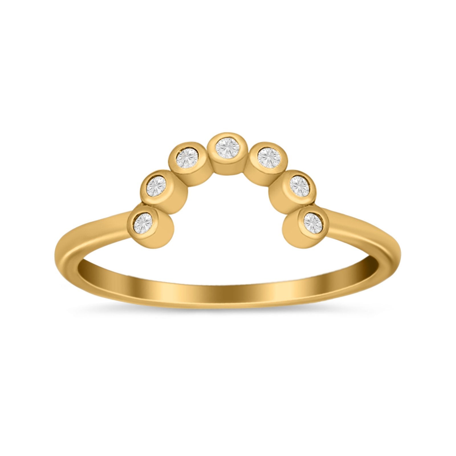 Curved Thumb Ring Eternity Wedding Band Round Simulated CZ 925 Sterling Silver