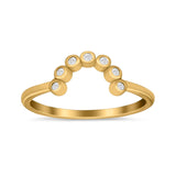 Curved Thumb Ring Eternity Wedding Band Round Simulated CZ 925 Sterling Silver