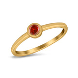 Petite Dainty Wedding Ring Bezel Simulated Cubic Zirconia 925 Sterling Silver