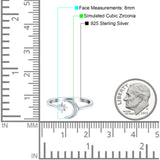 Moon & Star Wedding Band Ring Round Simulated Cubic Zirconia 925 Sterling Silver
