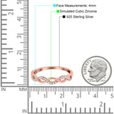 Half Eternity Infinity Twist Band Simulated Cubic Zirconia 925 Sterling Silver