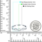 Half Eternity Infinity Twist Band Simulated Cubic Zirconia 925 Sterling Silver