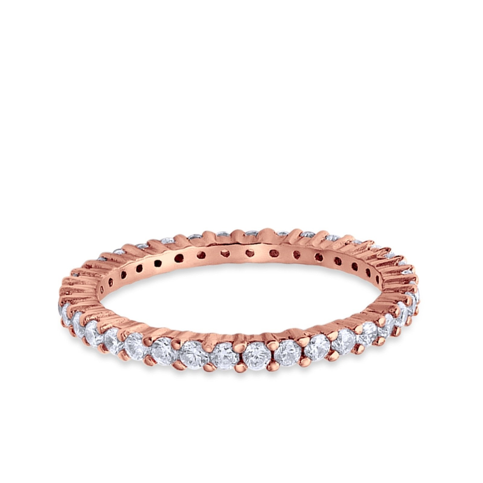 Full Eternity Wedding Band Round Simulated CZ Ring 925 Sterling Silver