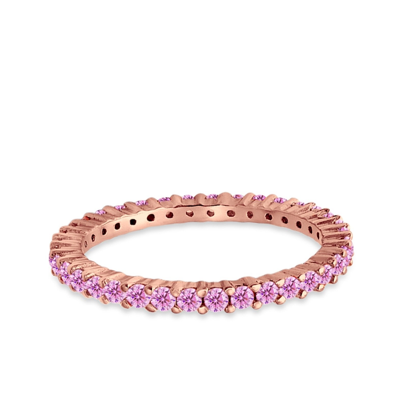 Full Eternity Wedding Band Round Simulated CZ Ring 925 Sterling Silver