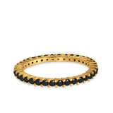 Full Eternity Wedding Band Round Simulated CZ Ring 925 Sterling Silver