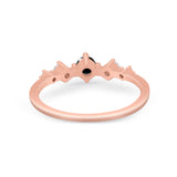 Petite Dainty Fashion Ring Round Simulated Cubic Zirconia 925 Sterling Silver