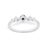 Petite Dainty Fashion Ring Round Simulated Cubic Zirconia 925 Sterling Silver