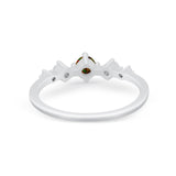 Petite Dainty Fashion Ring Round Simulated Cubic Zirconia 925 Sterling Silver