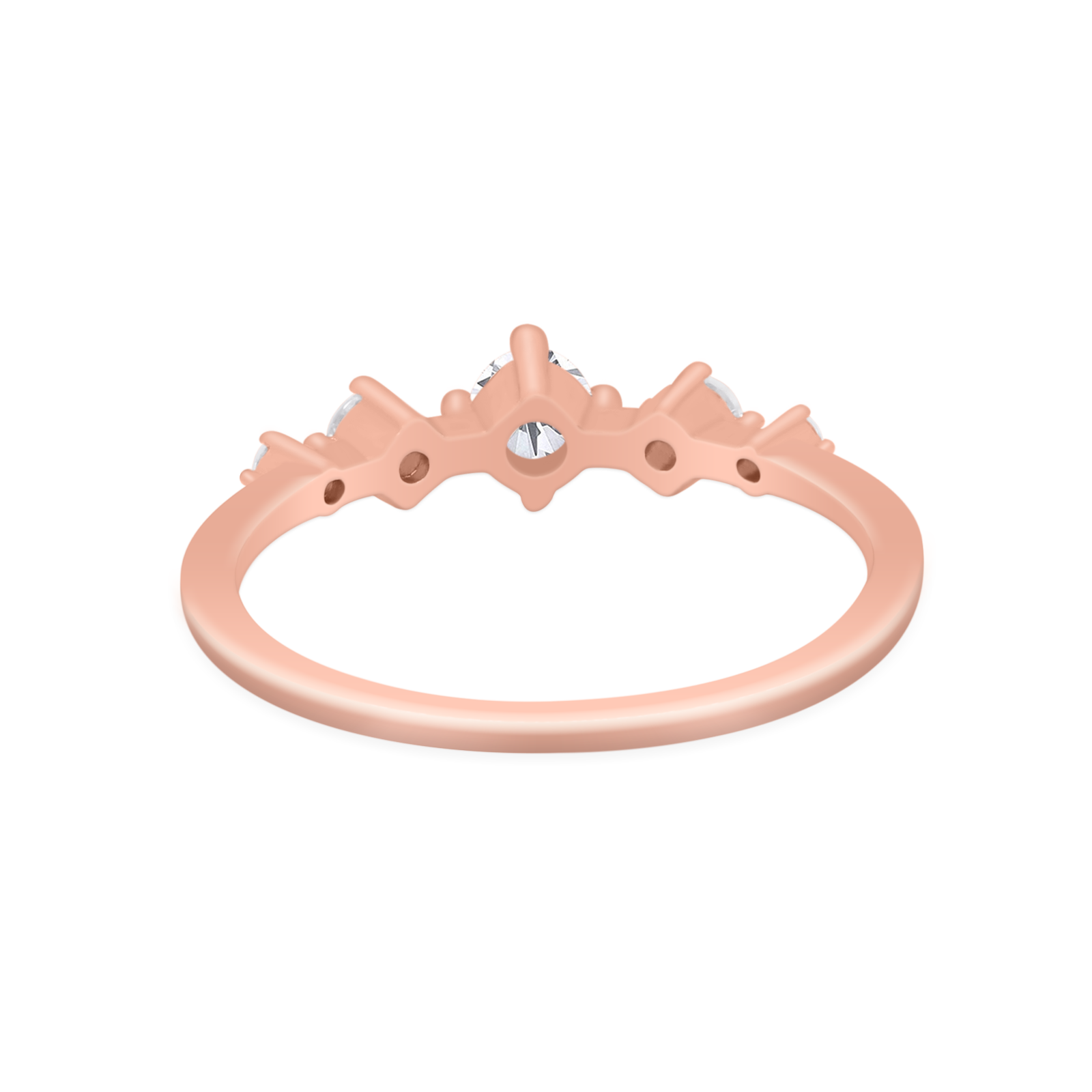 Petite Dainty Fashion Ring Round Simulated Cubic Zirconia 925 Sterling Silver
