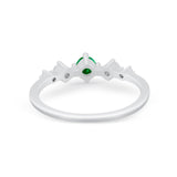Petite Dainty Fashion Ring Round Simulated Cubic Zirconia 925 Sterling Silver