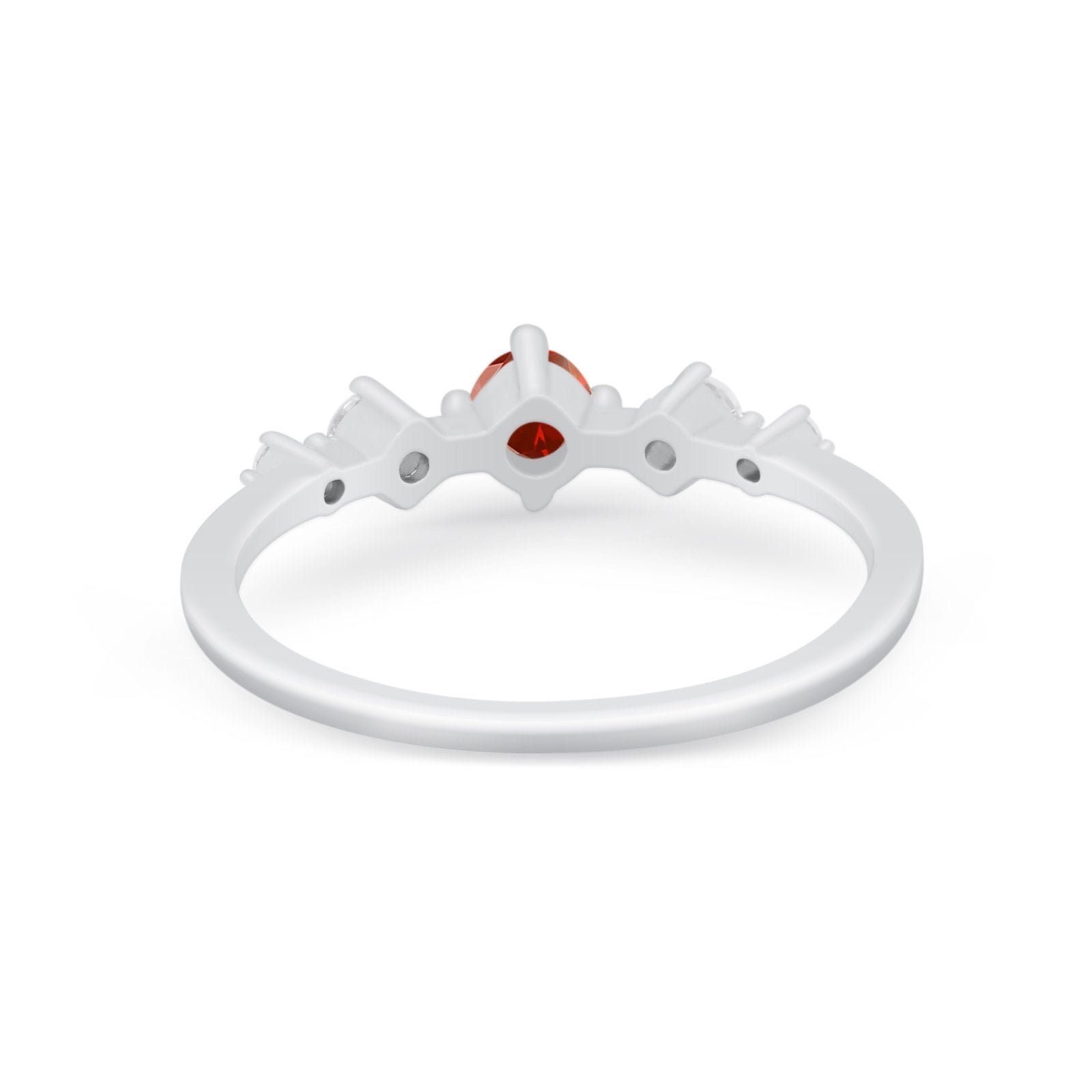 Petite Dainty Fashion Ring Round Simulated Cubic Zirconia 925 Sterling Silver