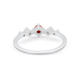 Petite Dainty Fashion Ring Round Simulated Cubic Zirconia 925 Sterling Silver
