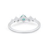 Petite Dainty Fashion Ring Round Simulated Cubic Zirconia 925 Sterling Silver
