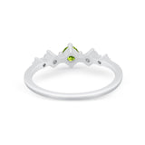 Petite Dainty Fashion Ring Round Simulated Cubic Zirconia 925 Sterling Silver