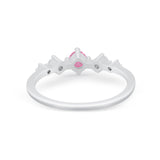 Petite Dainty Fashion Ring Round Simulated Cubic Zirconia 925 Sterling Silver