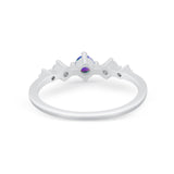 Petite Dainty Fashion Ring Round Simulated Cubic Zirconia 925 Sterling Silver