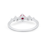 Petite Dainty Fashion Ring Round Simulated Cubic Zirconia 925 Sterling Silver