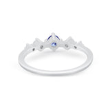 Petite Dainty Fashion Ring Round Simulated Cubic Zirconia 925 Sterling Silver
