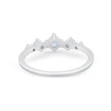 Petite Dainty Fashion Ring Round Simulated Cubic Zirconia 925 Sterling Silver