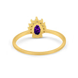 Petite Dainty Thumb Ring Round Simulated Cubic Zirconia 925 Sterling Silver