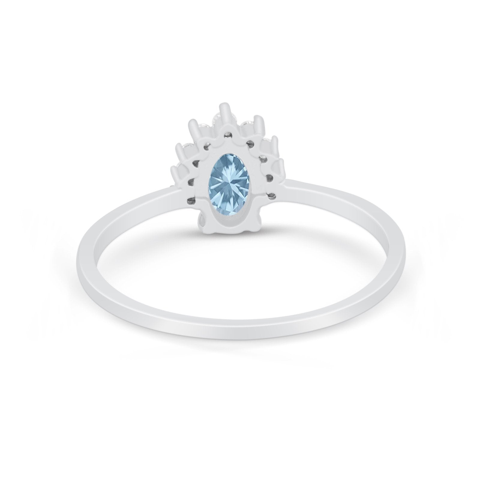 Petite Dainty Thumb Ring Round Simulated Cubic Zirconia 925 Sterling Silver