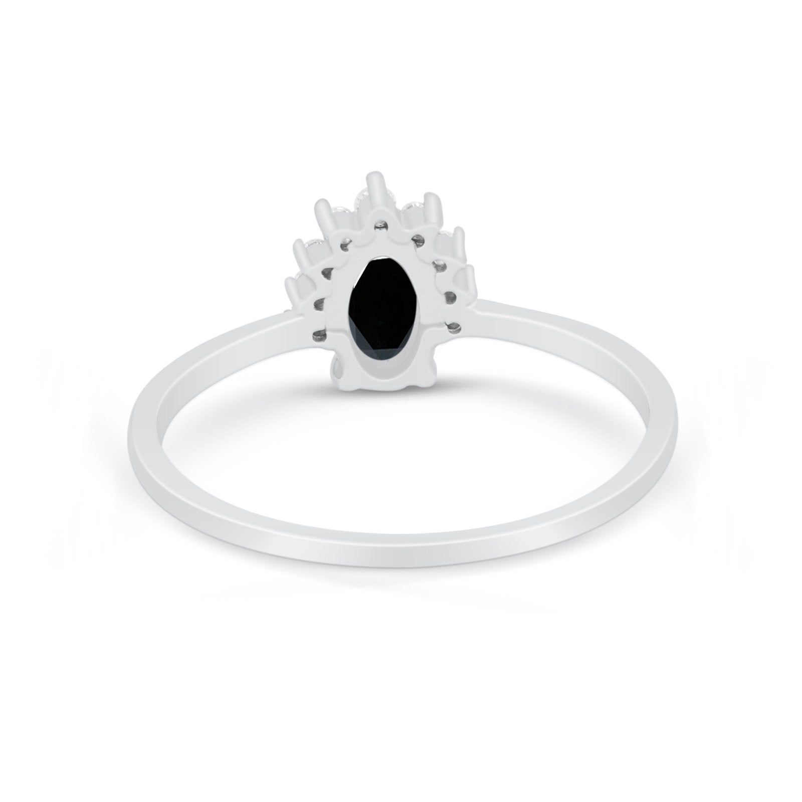 Petite Dainty Thumb Ring Round Simulated Cubic Zirconia 925 Sterling Silver