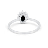 Petite Dainty Thumb Ring Round Simulated Cubic Zirconia 925 Sterling Silver