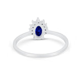 Petite Dainty Thumb Ring Round Simulated Cubic Zirconia 925 Sterling Silver