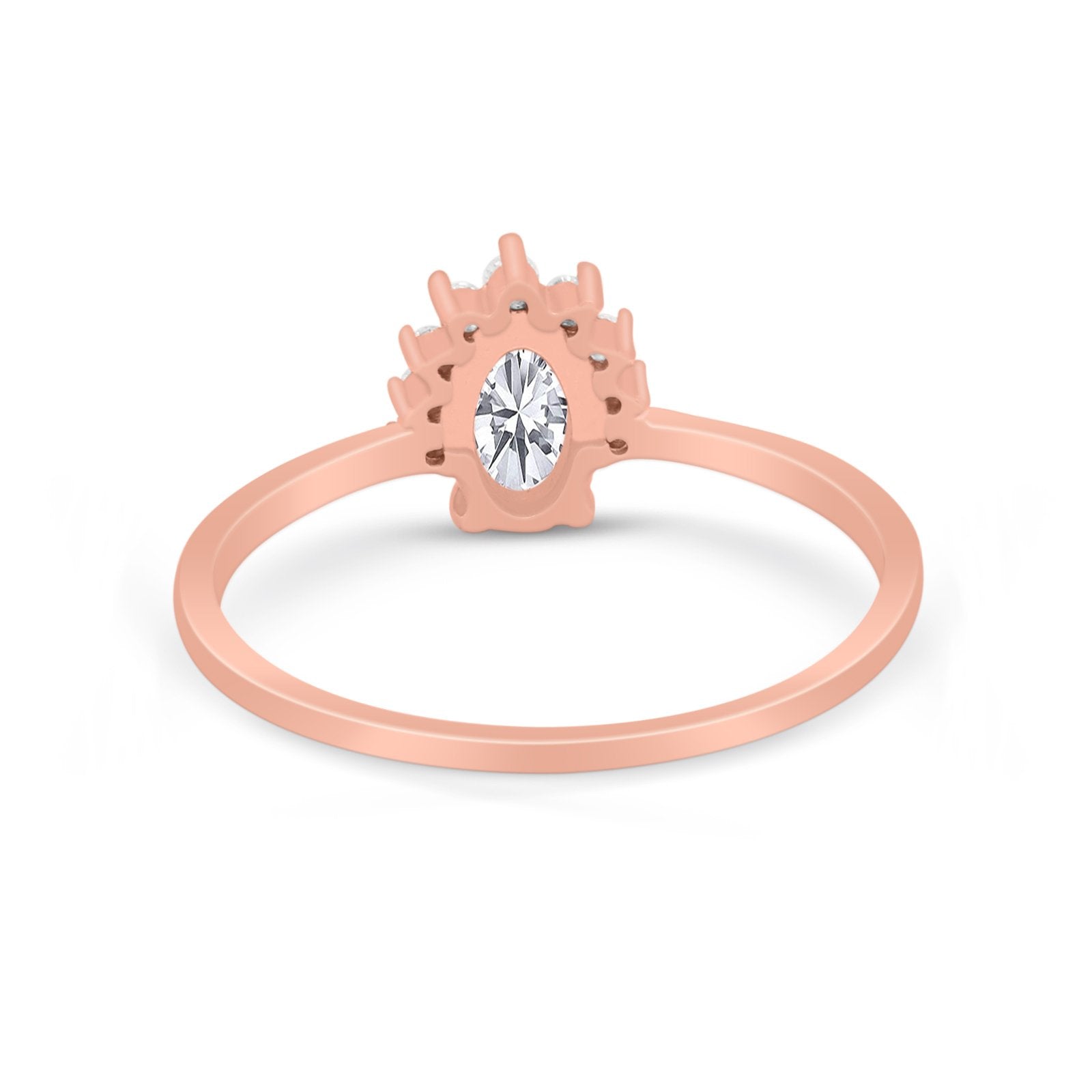Petite Dainty Thumb Ring Round Simulated Cubic Zirconia 925 Sterling Silver