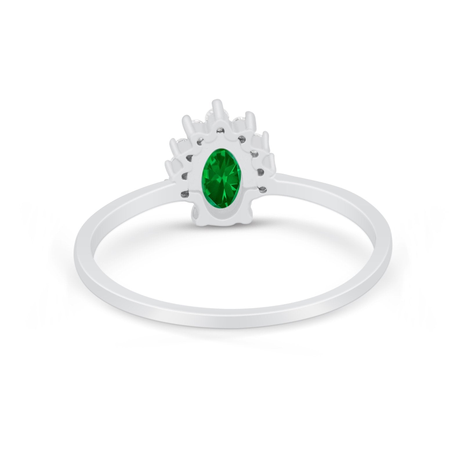 Petite Dainty Thumb Ring Round Simulated Cubic Zirconia 925 Sterling Silver