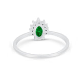 Petite Dainty Thumb Ring Round Simulated Cubic Zirconia 925 Sterling Silver