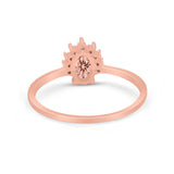 Petite Dainty Thumb Ring Round Simulated Cubic Zirconia 925 Sterling Silver