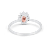 Petite Dainty Thumb Ring Round Simulated Cubic Zirconia 925 Sterling Silver