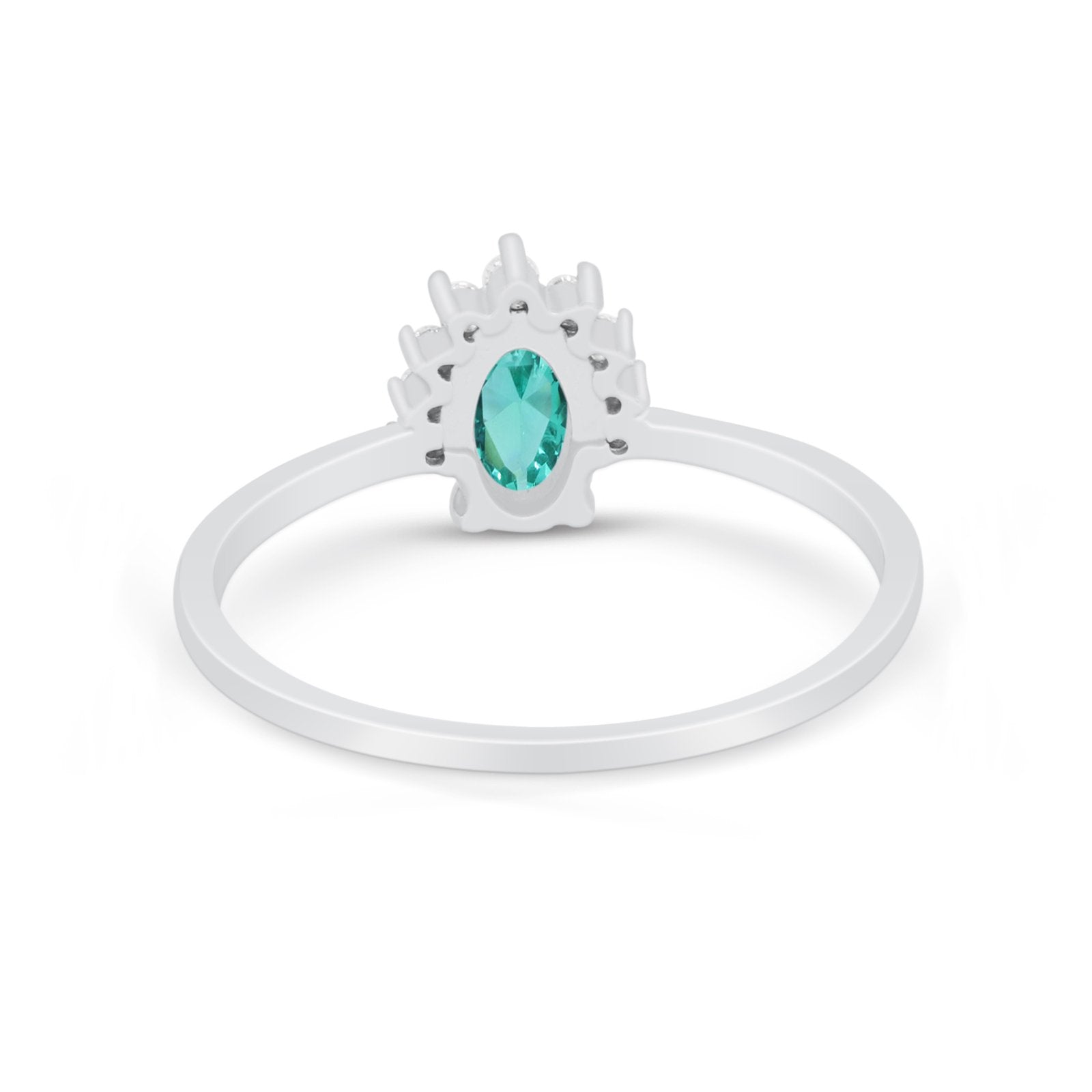 Petite Dainty Thumb Ring Round Simulated Cubic Zirconia 925 Sterling Silver