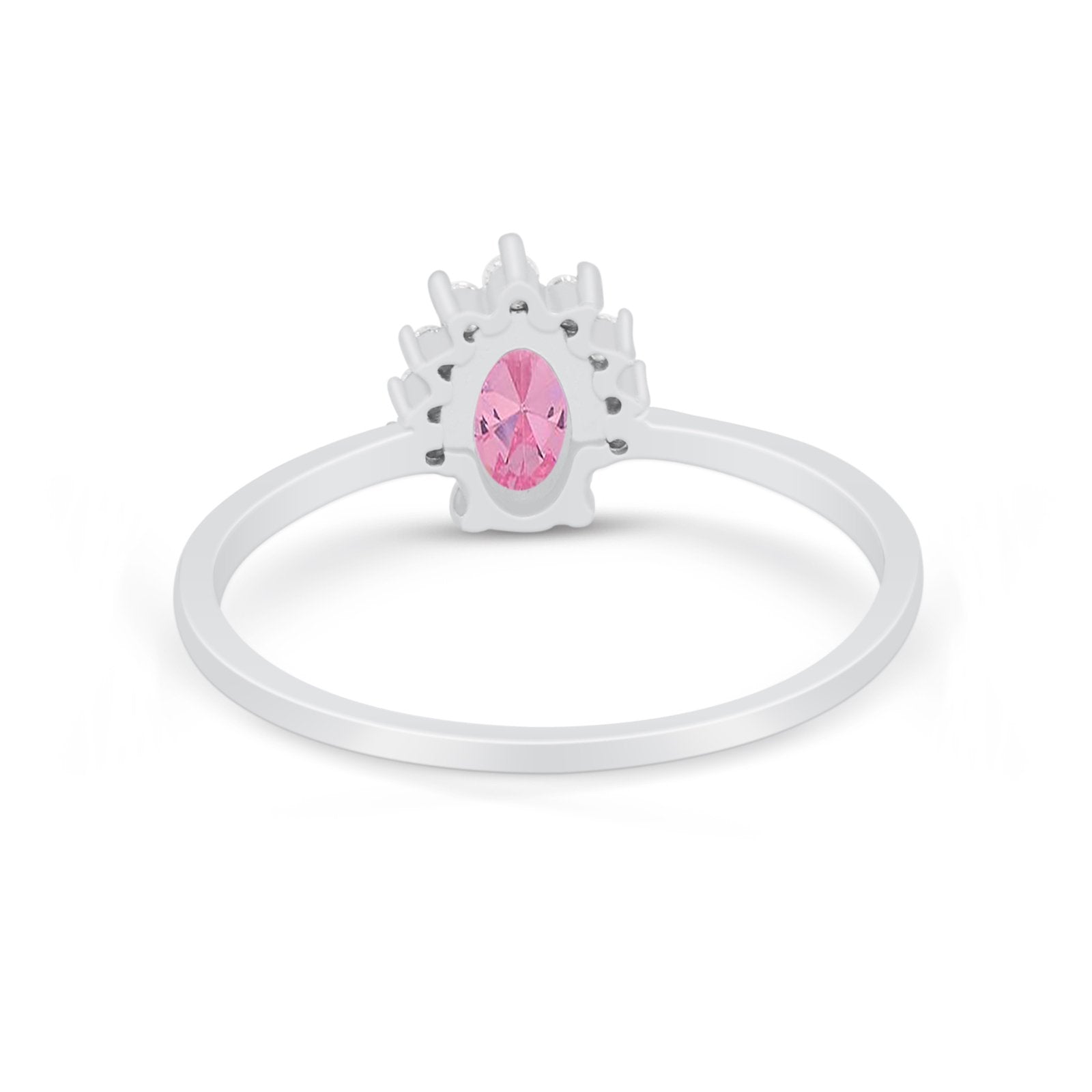 Petite Dainty Thumb Ring Round Simulated Cubic Zirconia 925 Sterling Silver