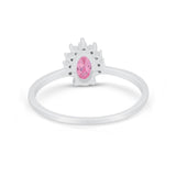 Petite Dainty Thumb Ring Round Simulated Cubic Zirconia 925 Sterling Silver
