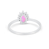 Petite Dainty Thumb Ring Round Simulated Cubic Zirconia 925 Sterling Silver