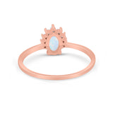 Petite Dainty Thumb Ring Round Simulated Cubic Zirconia 925 Sterling Silver