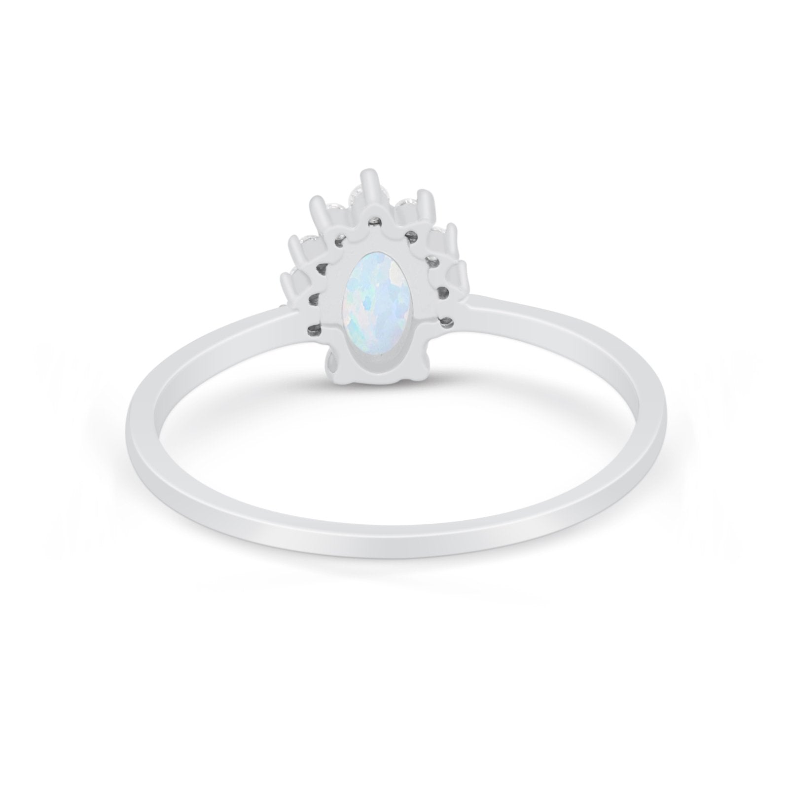 Petite Dainty Thumb Ring Round Simulated Cubic Zirconia 925 Sterling Silver