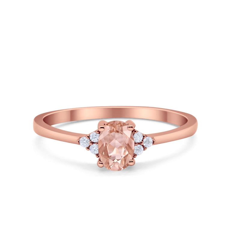 Art Deco Oval Engagement Ring Cubic Zirconia 925 Sterling Silver